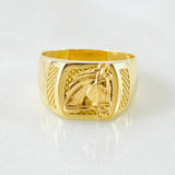 Anillo Herradura Caballo Punteado 3.35gr / T6 1/4 / Oro Amarillo 18K
