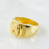 Anillo Herradura Caballo Punteado 3.35gr / T6 1/4 / Oro Amarillo 18K