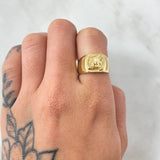 Anillo Herradura Caballo Punteado 3.35gr / T6 1/4 / Oro Amarillo 18K