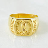 Anillo Virgen Guadalupe Sello Punteado 3gr / T7 1/2 / Oro Amarillo 18K*