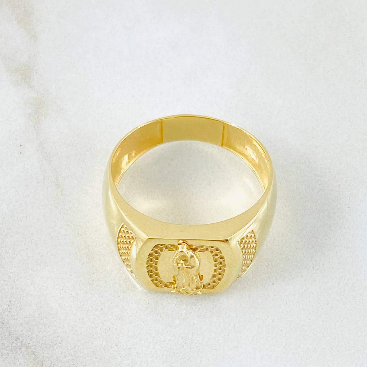 Anillo Virgen Guadalupe Sello Punteado 3.05gr / T6 3/4 / Oro Amarillo 18K
