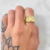 Anillo Virgen Guadalupe Sello Punteado 3gr / T7 1/2 / Oro Amarillo 18K*