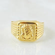 Anillo Rostro Jesus Cuadrado 1.95gr / T7 3/4 / Oro Amarillo 18K