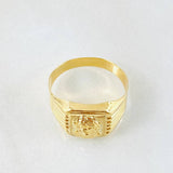 Anillo Rostro Jesus Cuadrado 1.95gr / T7 3/4 / Oro Amarillo 18K