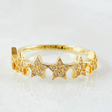 Anillo Estrellas Tupidas 1.8gr / T6 / Oro Amarillo 18K *