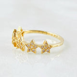 Anillo Estrellas Tupidas 1.8gr / T6 / Oro Amarillo 18K *