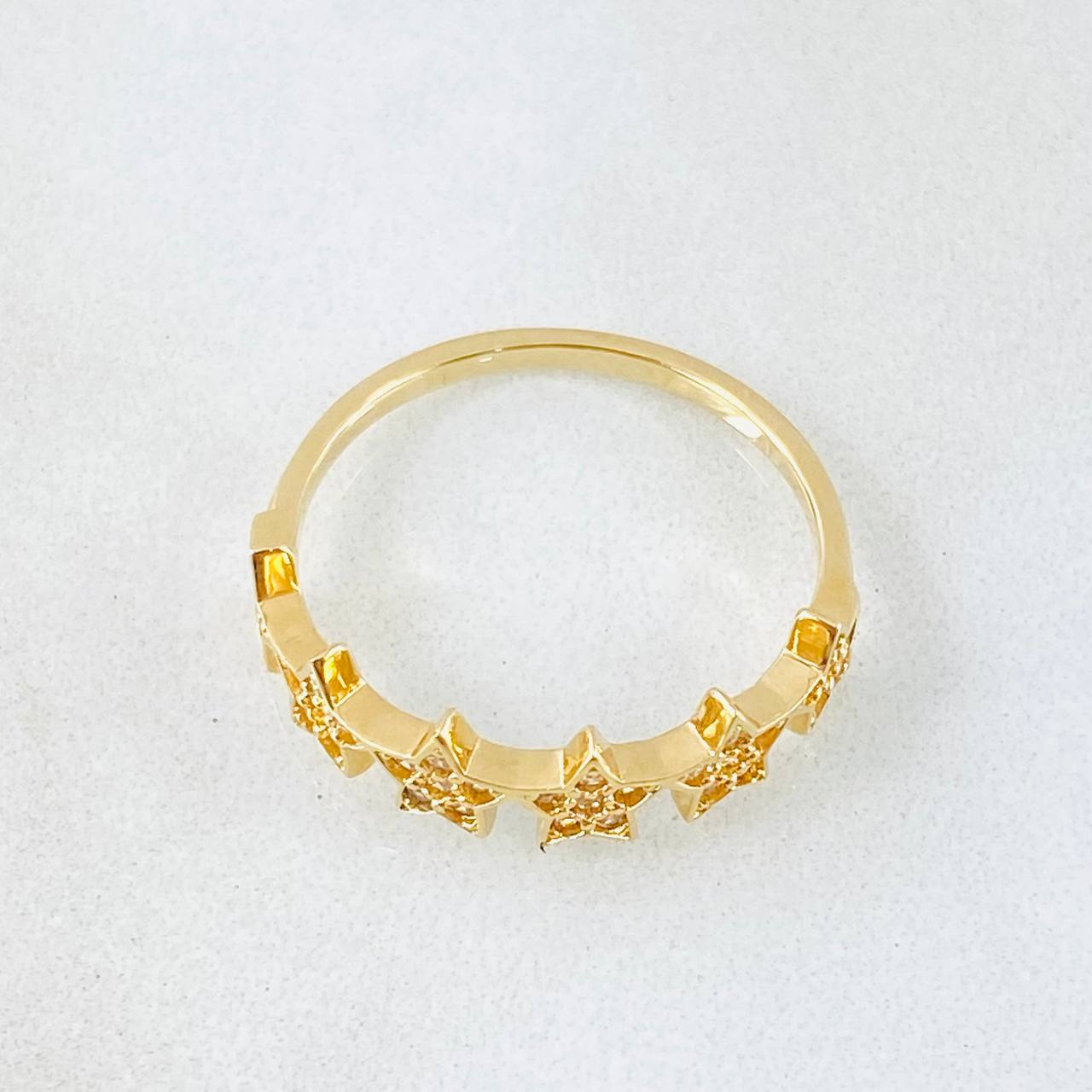 Anillo Estrellas Tupidas 1.8gr / T6 / Oro Amarillo 18K *