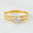 Anillo Solitario Doble Carril 2.45gr / T7 1/2 / Oro Amarillo 18K *