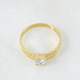 Anillo Solitario Doble Carril 2.45gr / T7 1/2 / Oro Amarillo 18K *