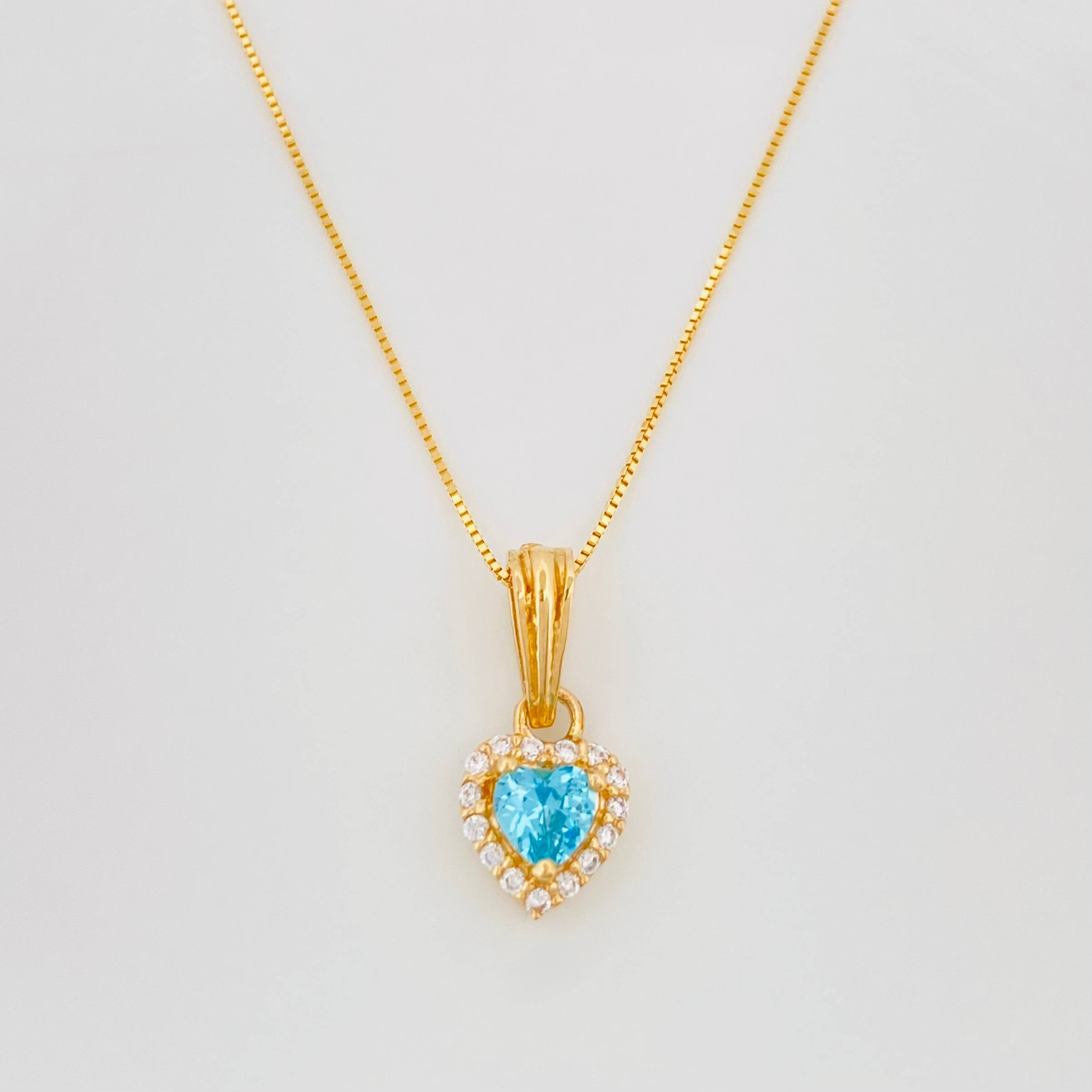 Set Cadena Veneciana + Dije Corazon / 2g / 50cm Oro Amarillo 18K