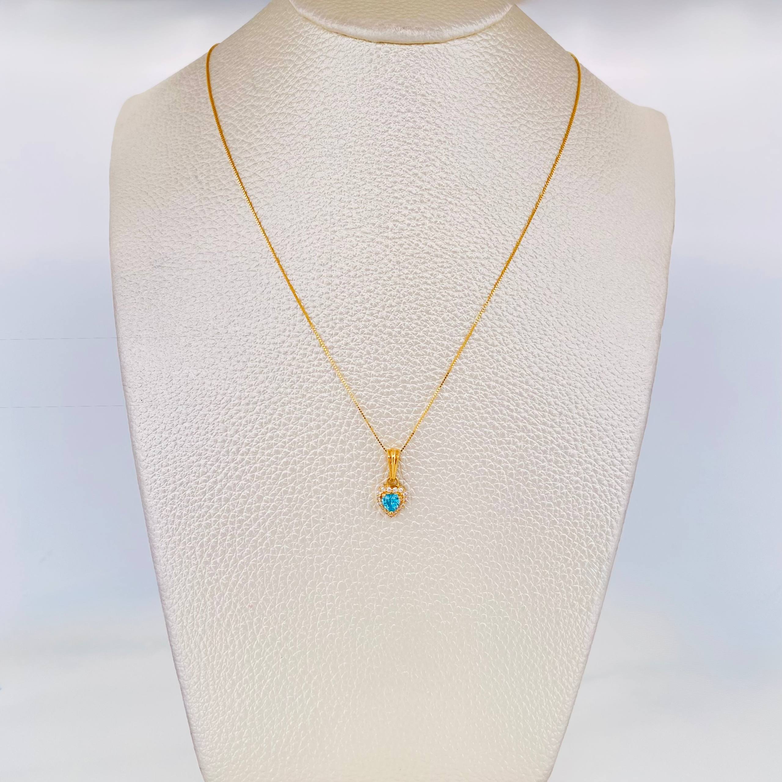 Set Cadena Veneciana + Dije Corazon / 2g / 50cm Oro Amarillo 18K