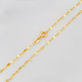 Set Cadena Flor Espejo + Dije Lagrima Halo / 2.3g / 50cm Oro Amarillo 18K