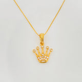 Set Cadena Veneciana + Dije Corona / 2.25g / 50cm Oro Amarillo 18K