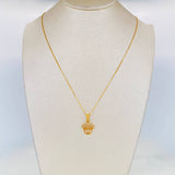 Set Cadena Veneciana + Dije Corona / 2.25g / 50cm Oro Amarillo 18K