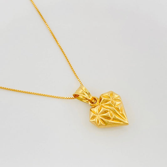 Set Cadena Veneciana + Dije Corazon / 1.85g / 50cm Oro Amarillo 18K
