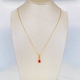 Set Cadena Veneciana + Dije Lagrima Halo / 2.2g / 50cm Oro Amarillo 18K