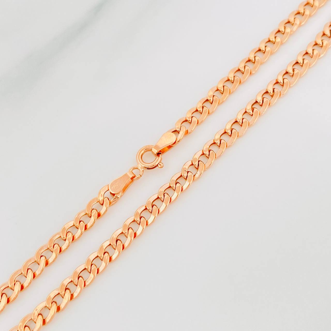 Cadena Cubana 7g / 60cm / 4.18mm Oro Rosa 18K