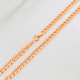 Cadena Cubana 7.25g / 60cm / 4.1mm Oro Rosa 18K