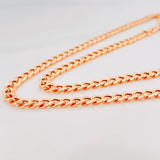 Cadena Cubana 7.25g / 60cm / 4.1mm Oro Rosa 18K
