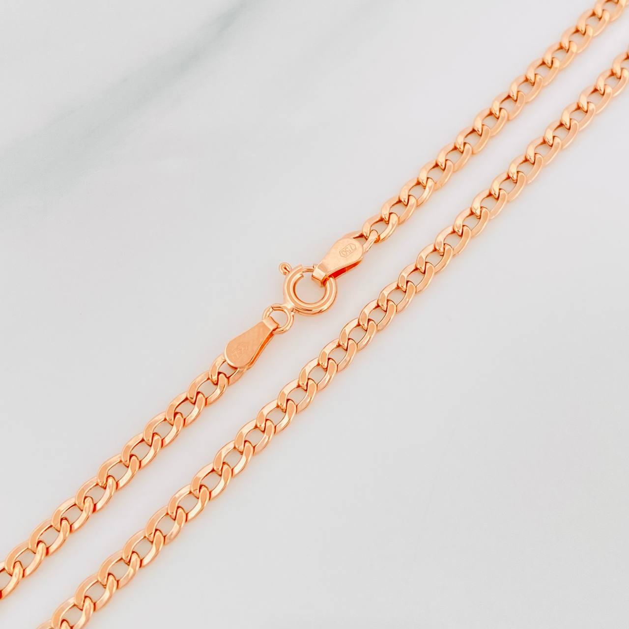 Cadena Cubana 4.3g / 60cm / 2.95mm Oro Rosa 18K
