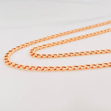 Cadena Cubana 4.3g / 60cm / 2.95mm Oro Rosa 18K