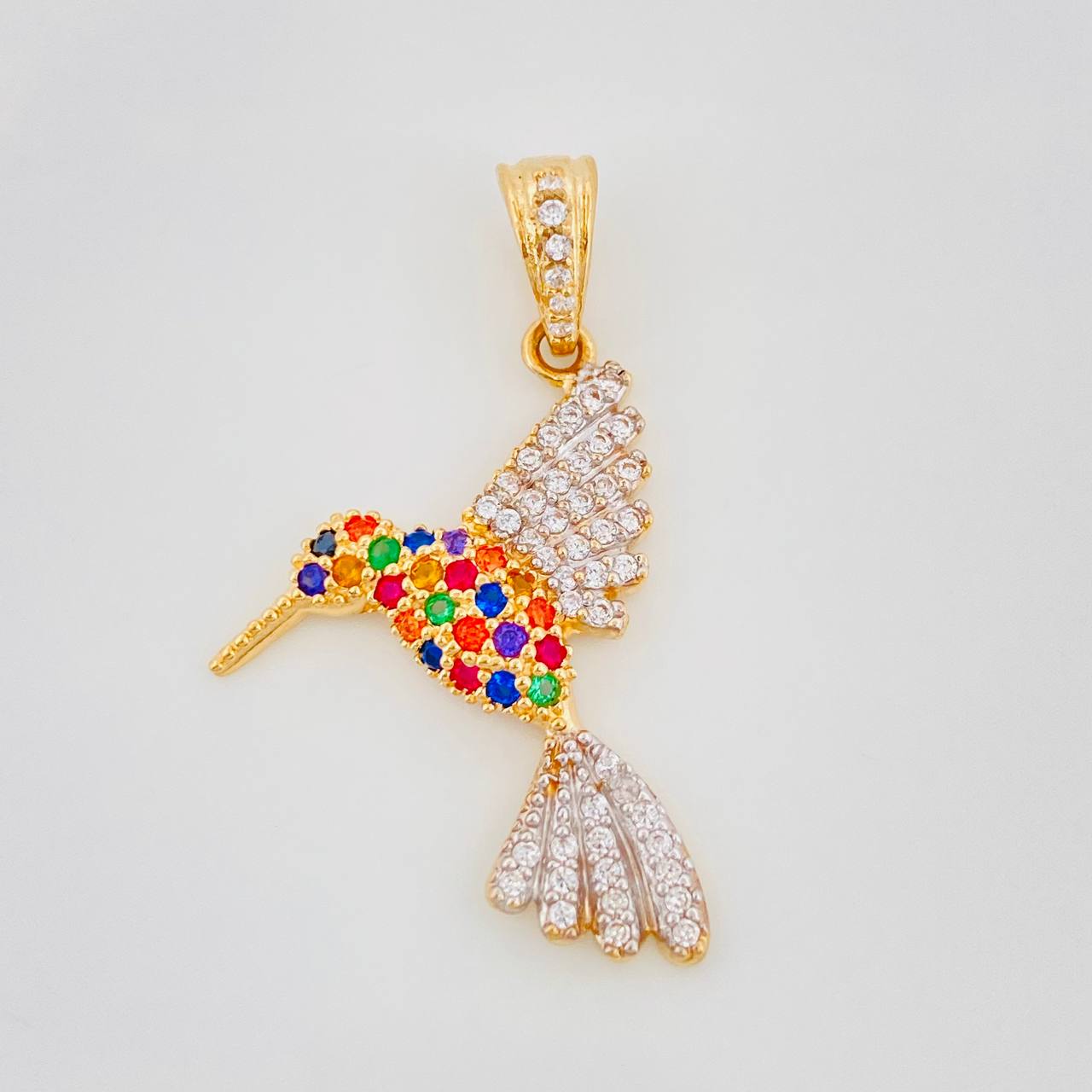 Dije Colibre 2.15g / 3cm Dos Oros Amarillo Blanco 18K