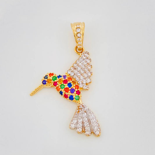 Dije Colibre 2.15g / 3cm Dos Oros Amarillo Blanco 18K