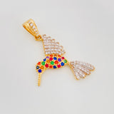 Dije Colibre 2.15g / 3cm Dos Oros Amarillo Blanco 18K