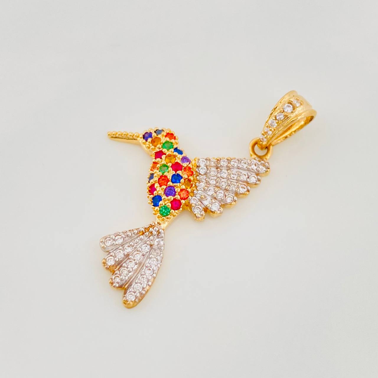 Dije Colibre 2.15g / 3cm Dos Oros Amarillo Blanco 18K