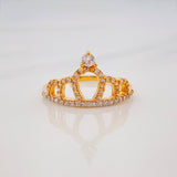 Anillo Corona 1.95g / T7 Dos Oros Amarillo Blanco 18K