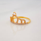 Anillo Corona 1.95g / T7 Dos Oros Amarillo Blanco 18K