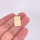 Dije Placa Rectangular 1g / 3cm Oro Amarillo 18K