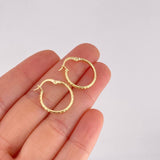 Candongas Serpiente Texturizadas 1.2g / 2cm Oro Amarillo 18K