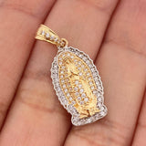 Dije Virgen De Guadalupe 3.15gr / 2.8cm / Dos Oros Amarillo Blanco 18K %