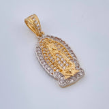 Dije Virgen De Guadalupe 3.15gr / 2.8cm / Dos Oros Amarillo Blanco 18K %