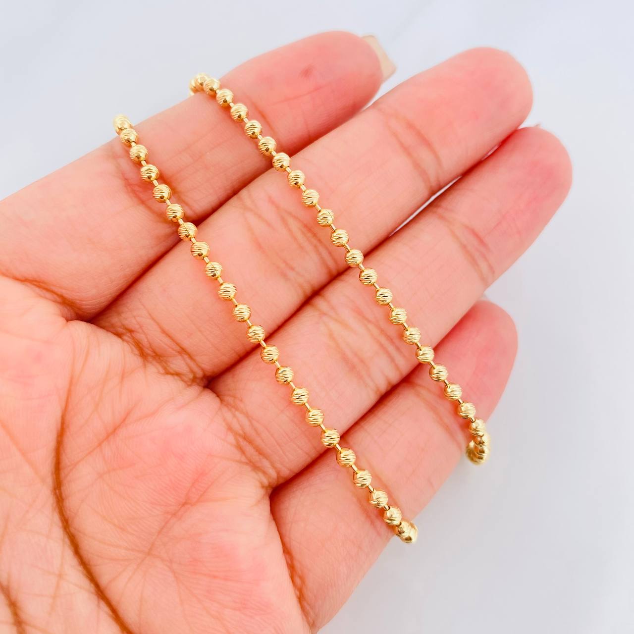 Cadena Militar Diamantada 14.75g / 60cm / 2.45mm Oro Amarillo 18K