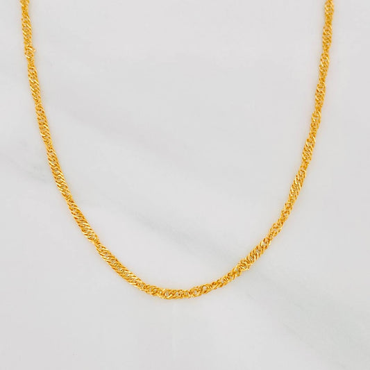 Cadena Singapur 2.1g / 45cm / 1.54mm Oro Amarillo 18K