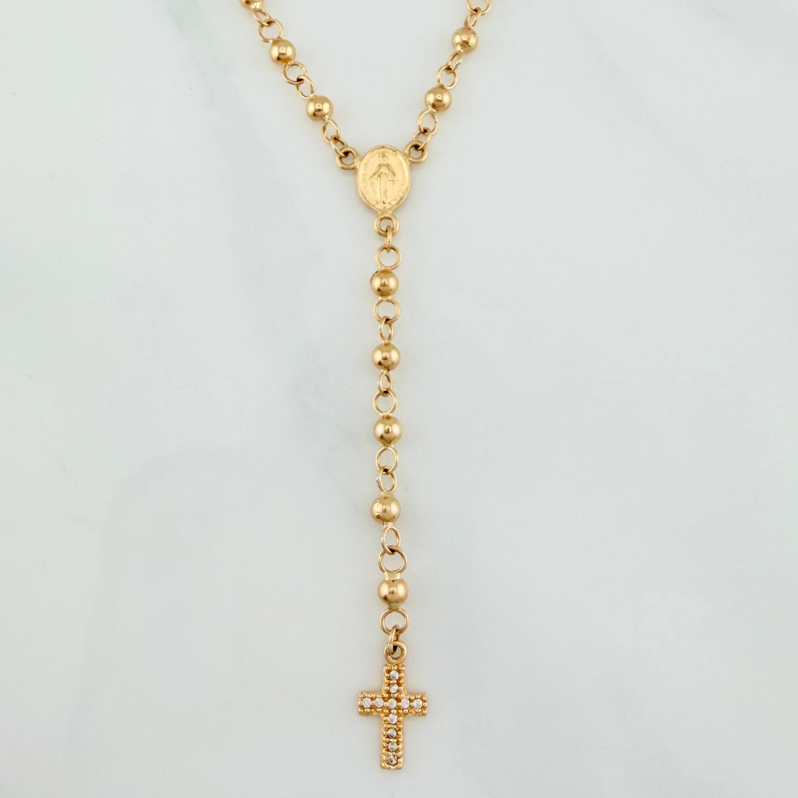 Rosario Virgen Milagrosa 6.45 g / 46.5 cm / 4mm-3 mm Oro Amarillo 18K
