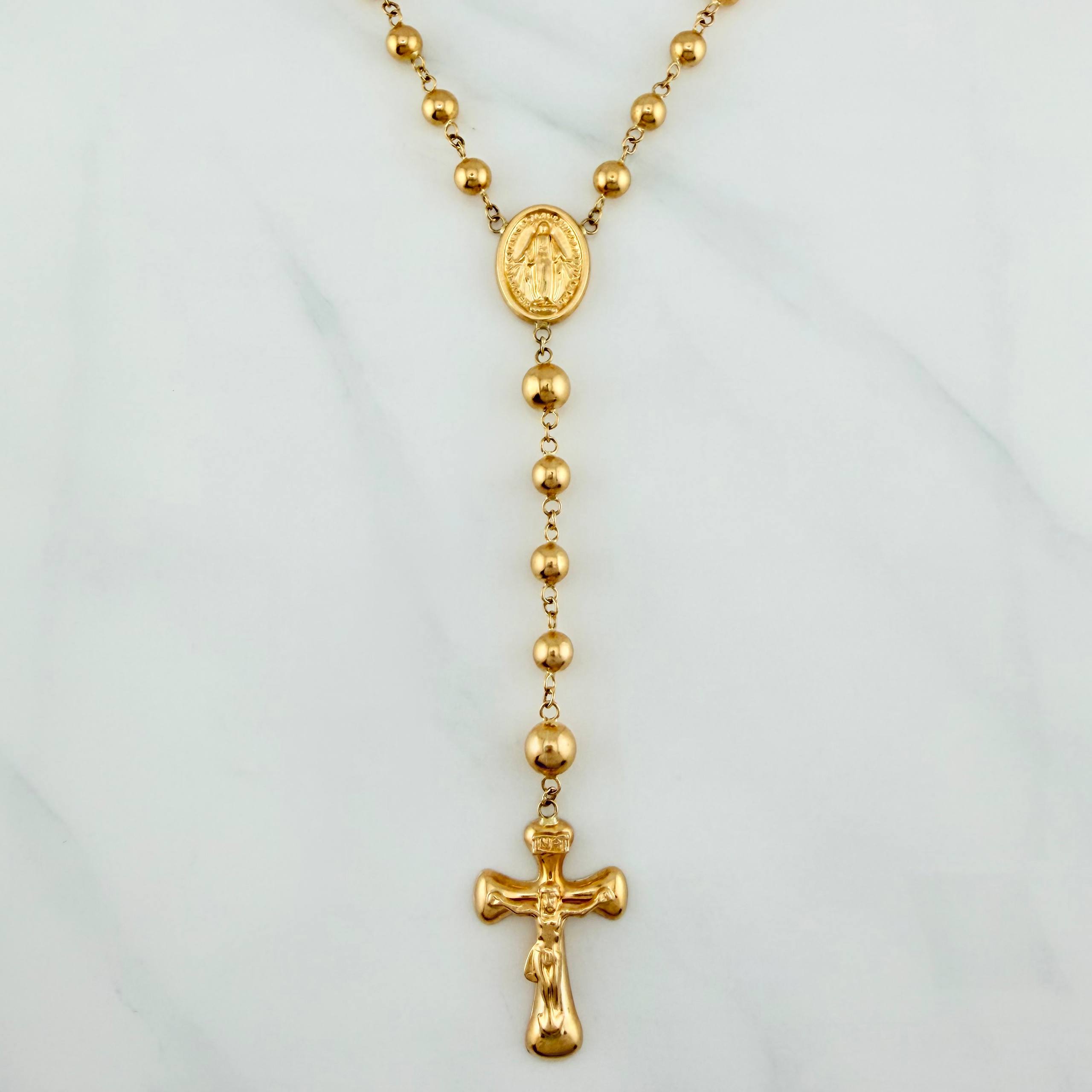 Rosario Virgen Milagrosa 13.2 g / 40 cm / 6mm-5 mm Oro Amarillo 18K