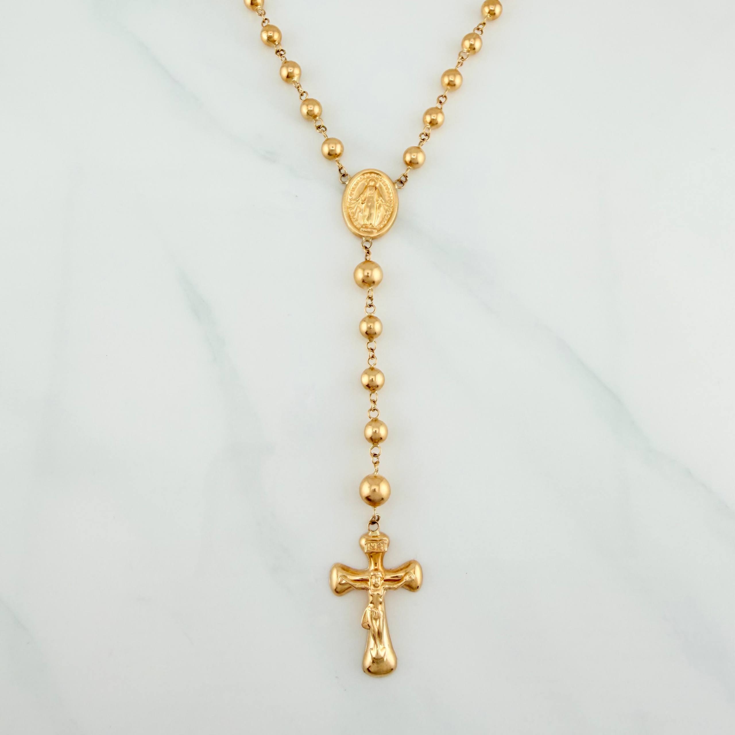Rosario Virgen Milagrosa 13.2 g / 40 cm / 6mm-5 mm Oro Amarillo 18K