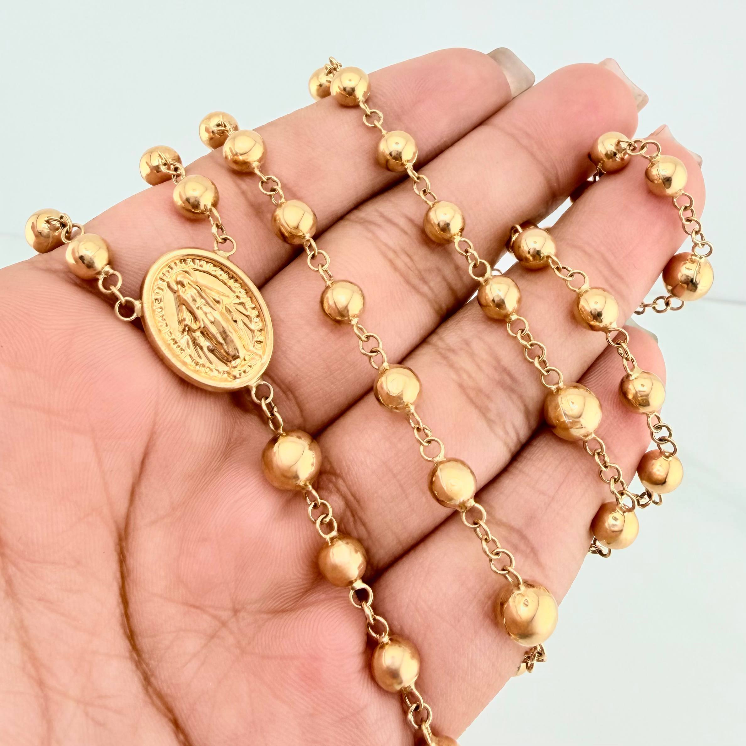 Rosario Virgen Milagrosa 13.2 g / 40 cm / 6mm-5 mm Oro Amarillo 18K