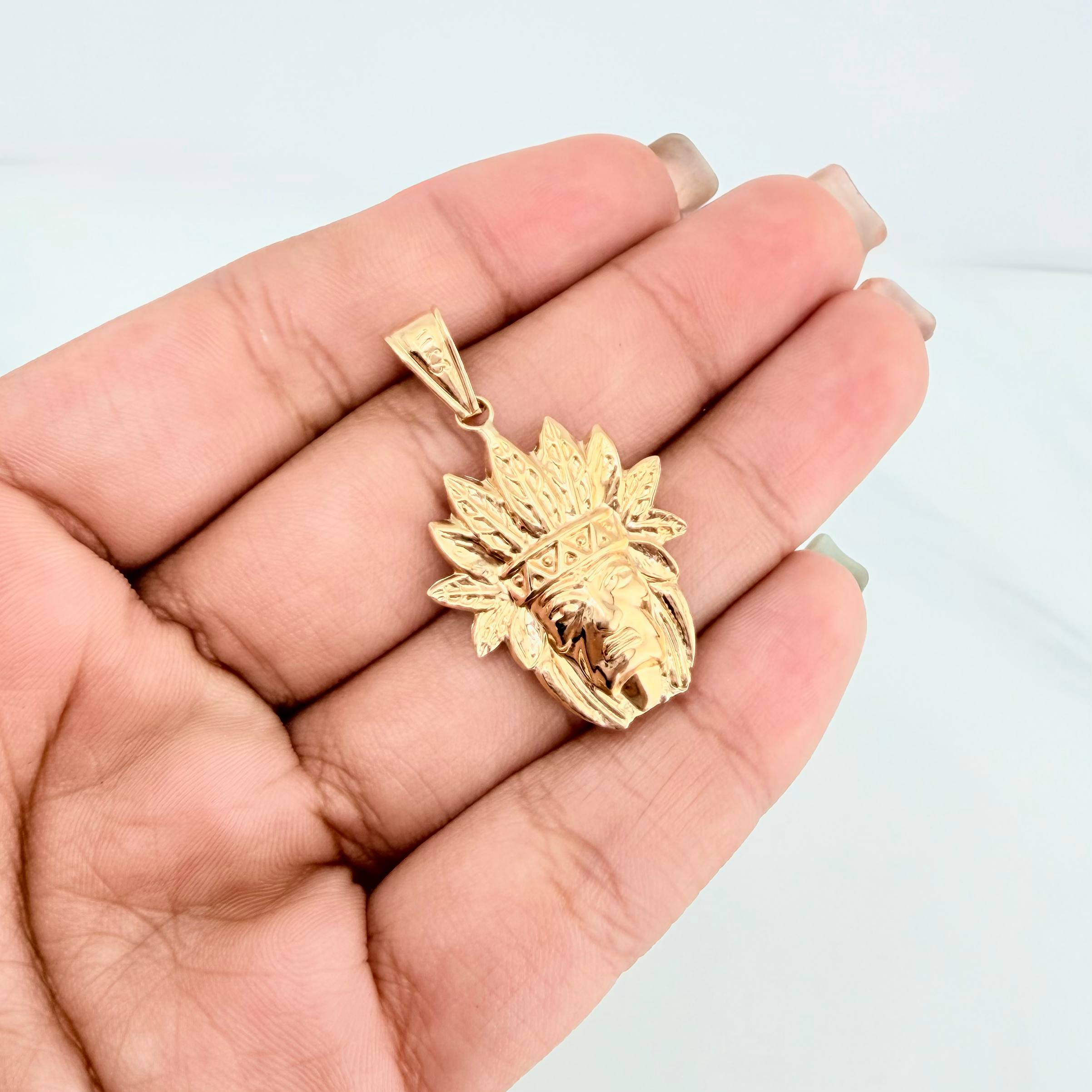 Dije Indio 1.85 g / 3.6 cm Oro Amarillo 18K