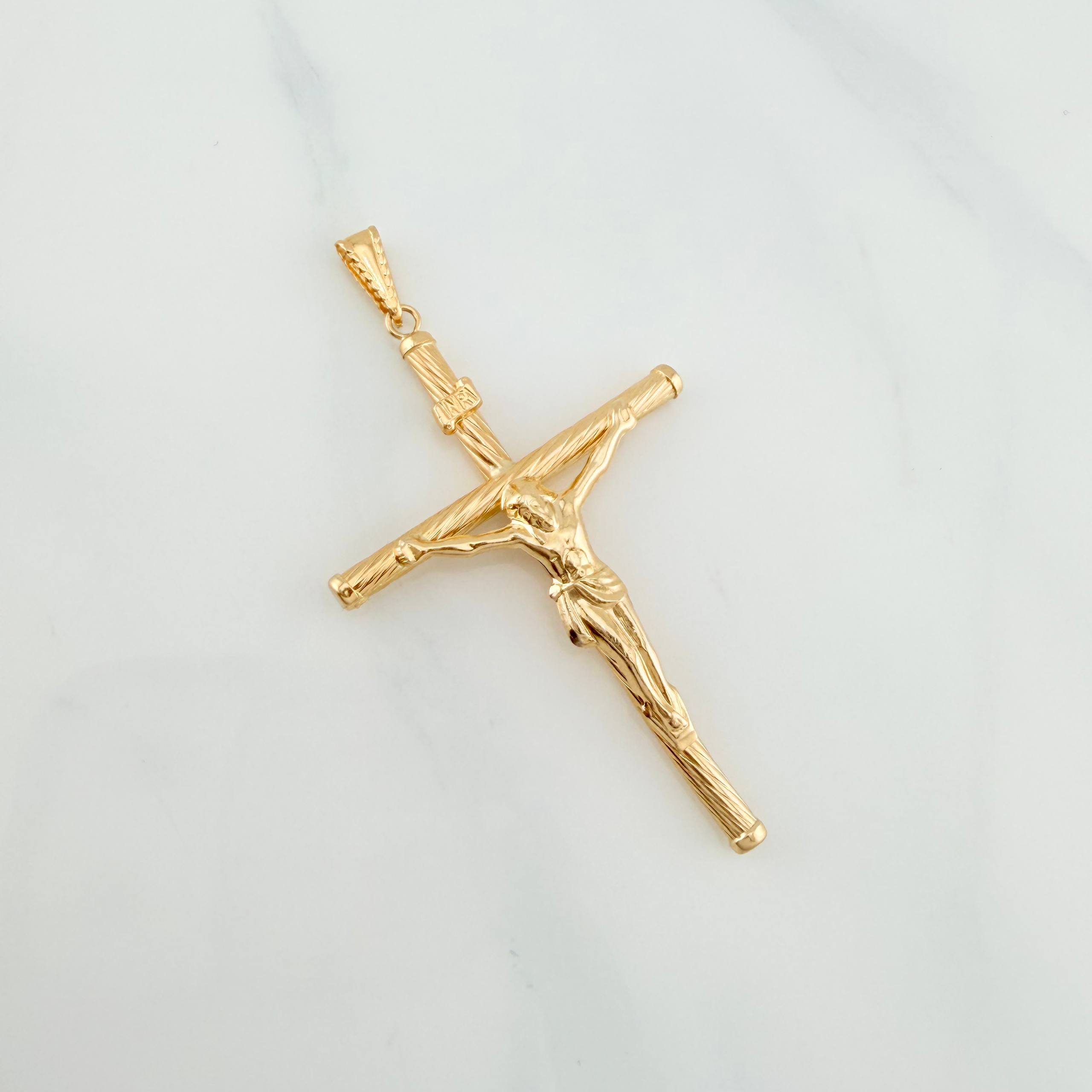 Dije Cruz Cristo 1.85 g / 5.4 cm Oro Amarillo 18K
