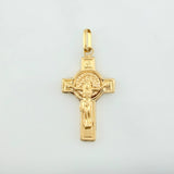 Dije Cruz Cristo San Benito 2 g / 3.8 cm Oro Amarillo 18K