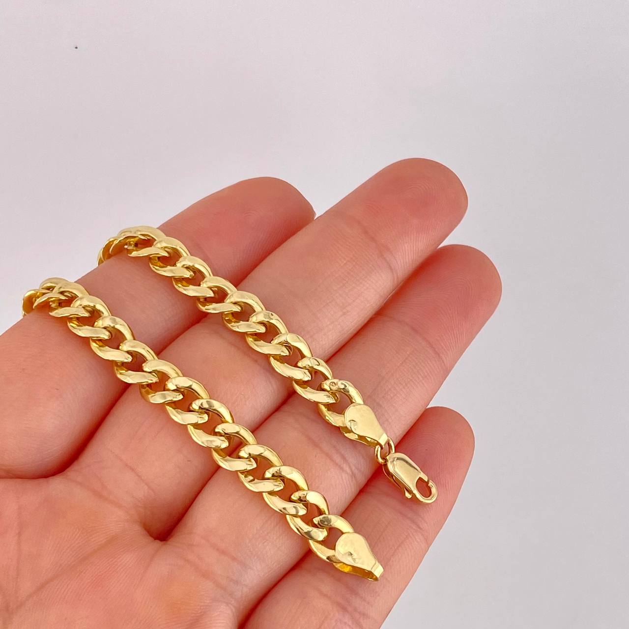 Pulso Cubano 4.15g / 19.1cm / 6.3mm Oro Amarillo 18K