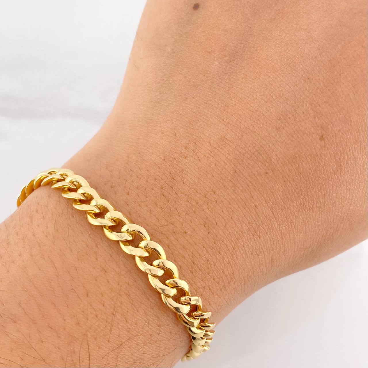 Pulso Cubano 4.15g / 19.1cm / 6.3mm Oro Amarillo 18K