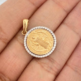 Dije San Benito 2.65gr / 2.6cm / Dos Oros Amarillo Blanco 18K %
