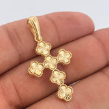 Dije Cruz Trebol 4.55gr / 4.3cm / Oro Amarillo Nac.Esp. 18K %