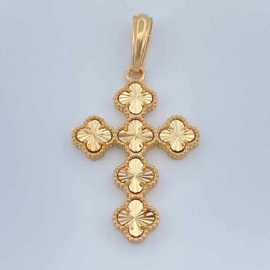 Dije Cruz Trebol 4.55gr / 4.3cm / Oro Amarillo Nac.Esp. 18K %
