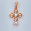 Dije Cruz Trebol 2.4gr / 3cm / Dos Oros Blanco Rosa Nac.Esp. 18K %